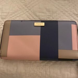 EUC color block Kate Spade Zip Around Wallet